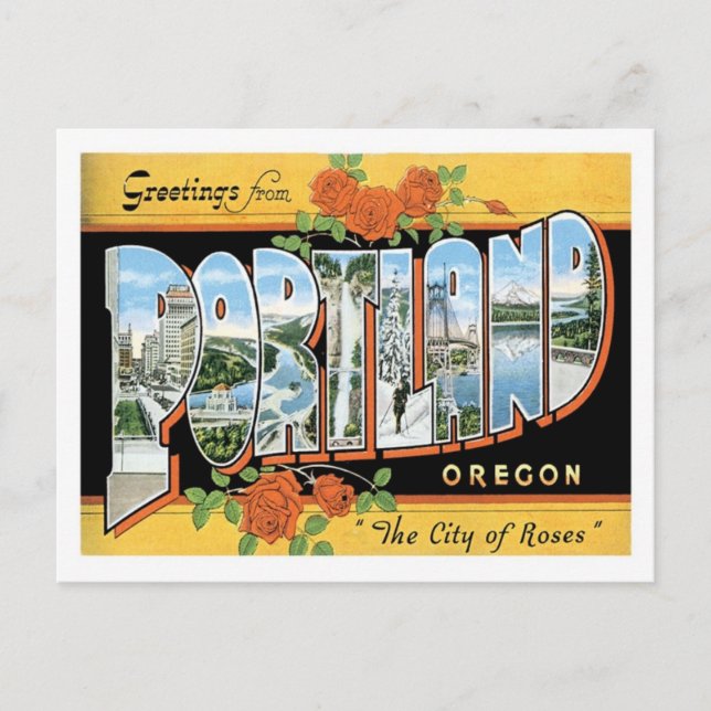 Carte Postale Salutations de Portland Oregon US City (Devant)
