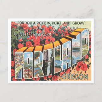Carte Postale Salutations de Portland, Vintage voyage de l'Orego