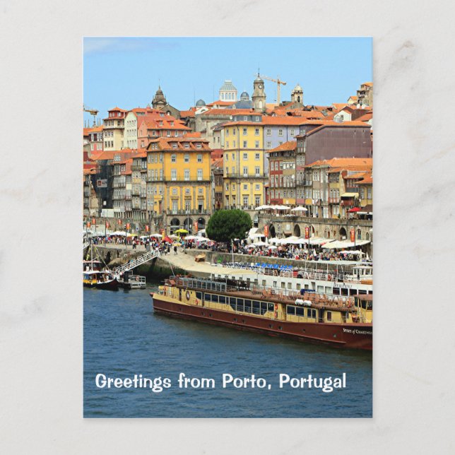 Carte Postale Salutations de Porto, Portugal (Devant)