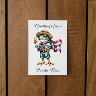 Carte Postale Salutations de Porto Rico Grenouille Coqui Boricua