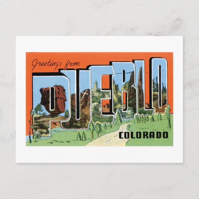 Carte Postale Salutations de Pueblo, Colorado (Devant)