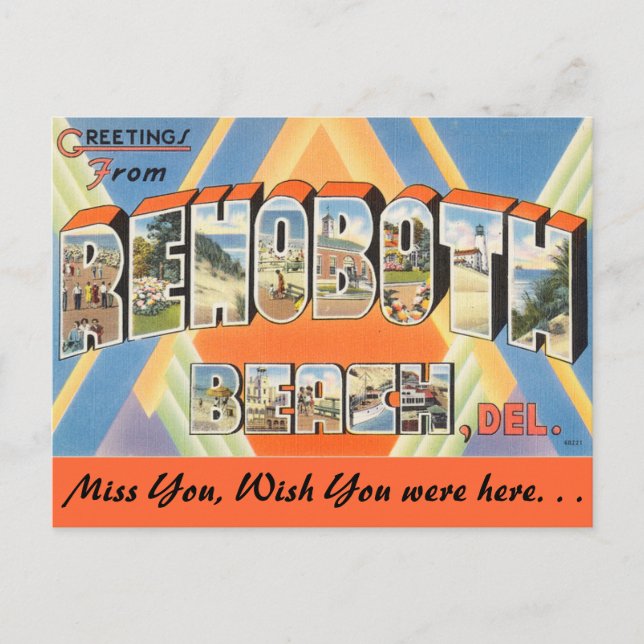 Carte Postale Salutations de Rehoboth Beach (Devant)