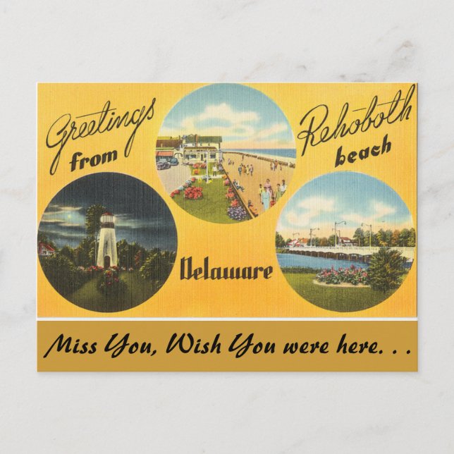 Carte Postale Salutations de Rehoboth Beach (Devant)