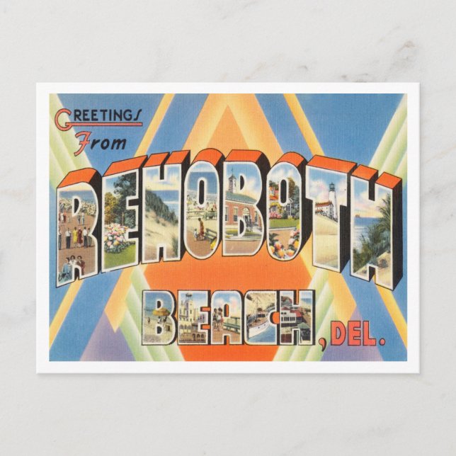 Carte Postale Salutations de Rehoboth Beach, Delaware Travel (Devant)