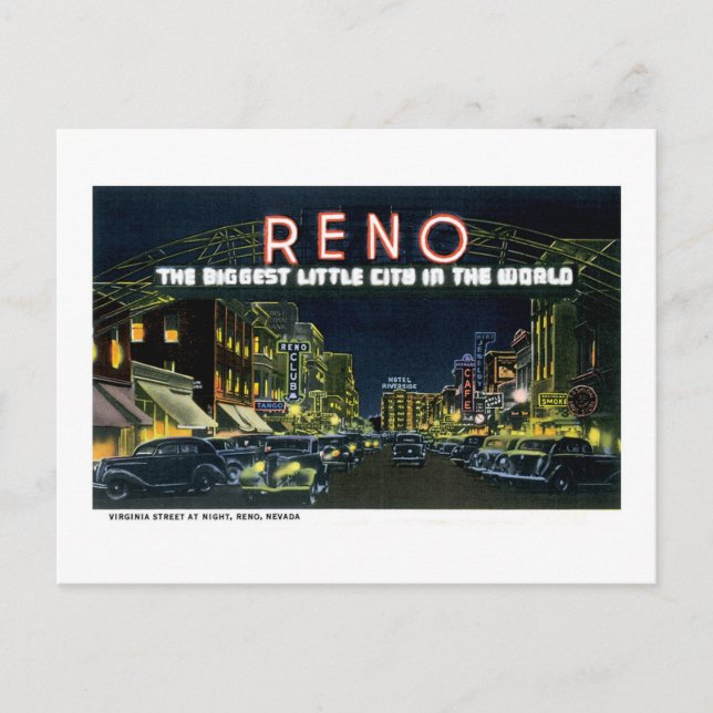 Carte Postale Salutations de Reno, Nevada ! (Devant)