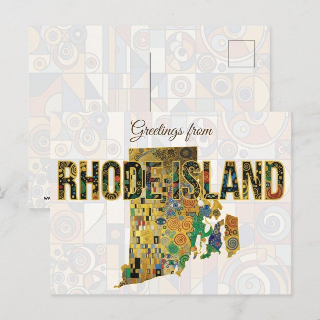 Carte Postale Salutations de Rhode Island (Devant / Derrière)