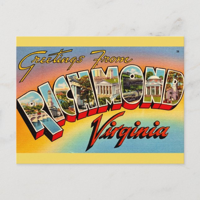 Carte Postale Salutations De Richmond, VA (Devant)
