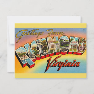 Carte Postale Salutations de Richmond, Virginie