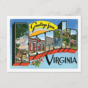 Carte Postale Salutations de Roanoke Virginia US City