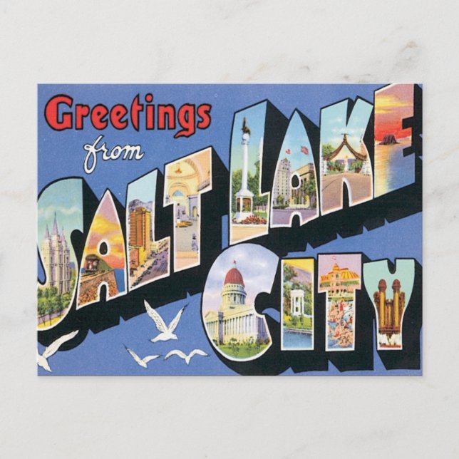 Carte Postale Salutations De Salt Lake City Utah (Devant)