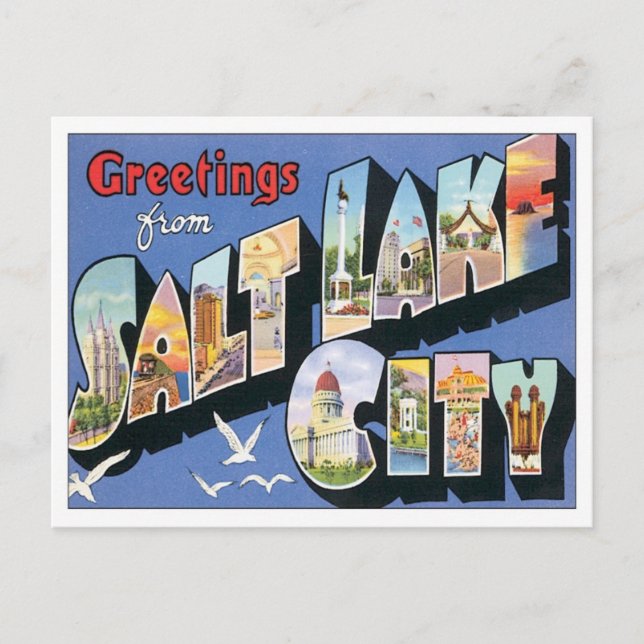 Carte Postale Salutations de Salt Lake City Utah (Devant)