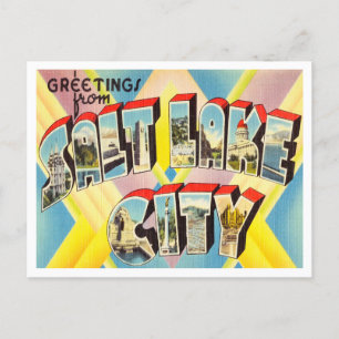 Carte Postale Salutations de Salt Lake City, Vintage voyage de l