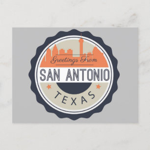 Carte Postale Salutations de San Antonio Texas USA Postcard