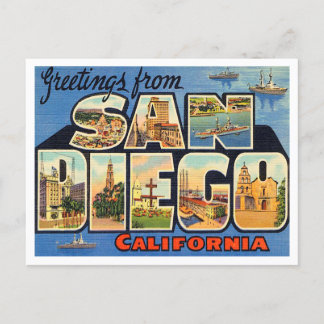Carte Postale Salutations de San Diego, Californie Travel