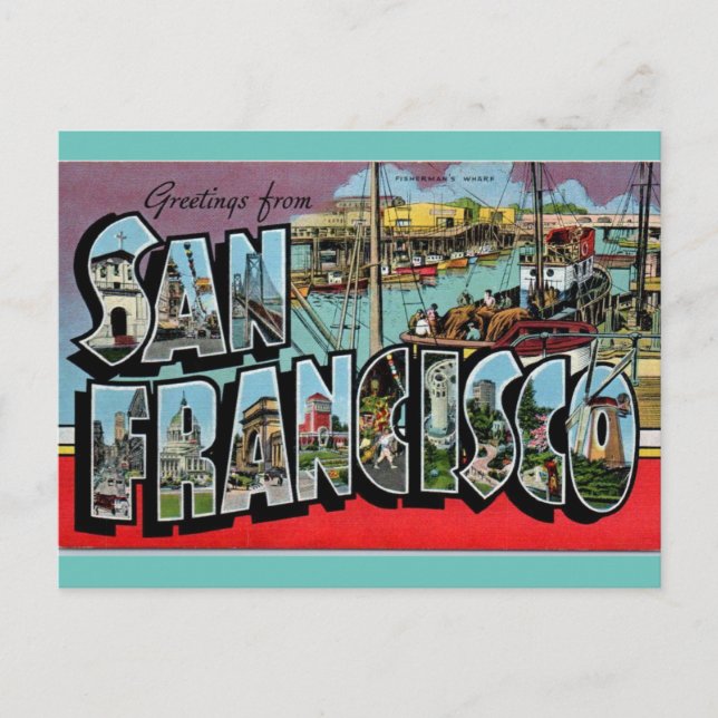 Carte Postale Salutations de San Francisco California Travel (Devant)