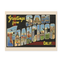 Salutations de San Francisco Grande Lettre Vintage