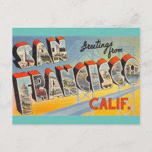 Carte Postale Salutations de San Francisco Travel Postcard
