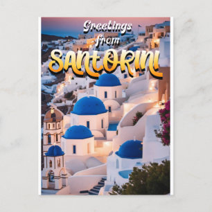 Carte Postale Salutations de Santorin