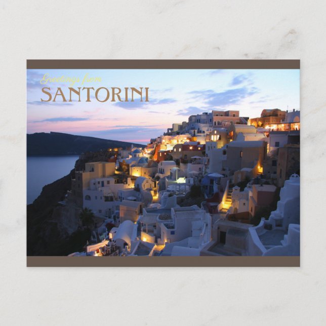Carte Postale Salutations de Santorin (Devant)