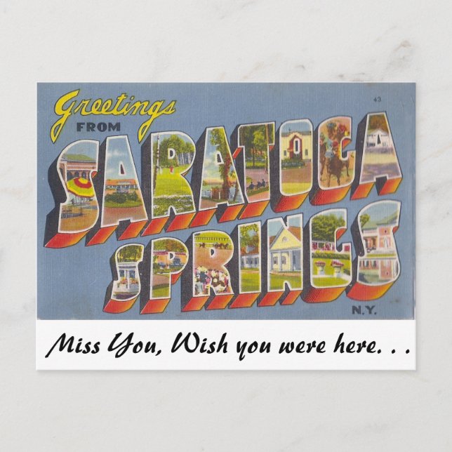 Carte Postale Salutations de Saratoga Springs (Devant)