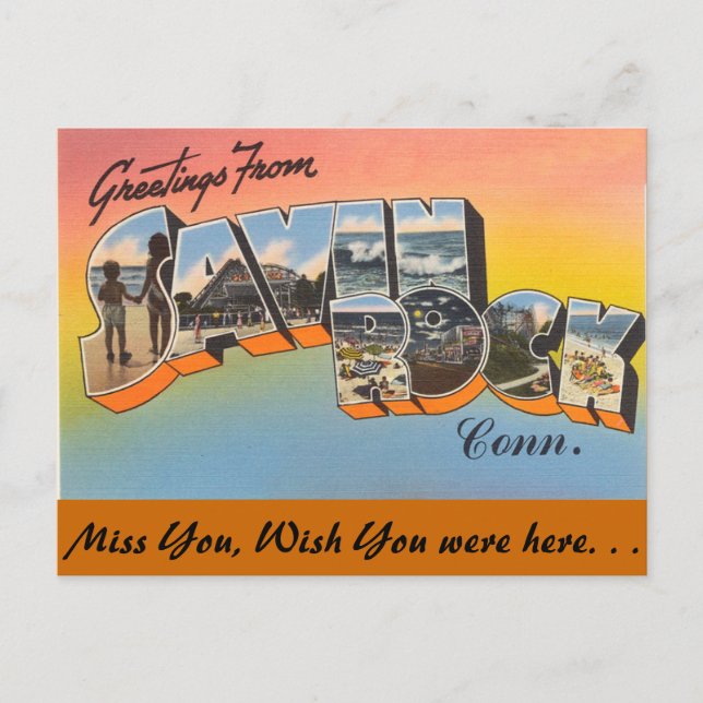 Carte Postale Salutations de Savin Rock (Devant)