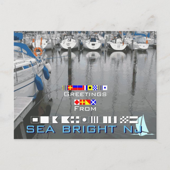 Carte Postale Salutations de Sea Bright NJ New Jersey (Devant)