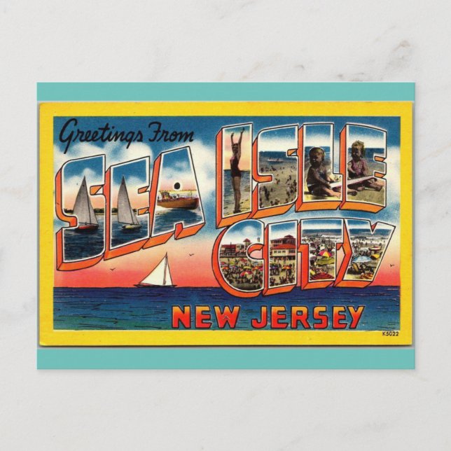 Carte Postale Salutations de Sea Isle City New Jersey Travel (Devant)