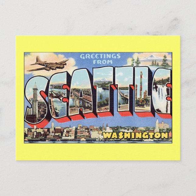 Carte Postale Salutations De Seattle, WA (Devant)