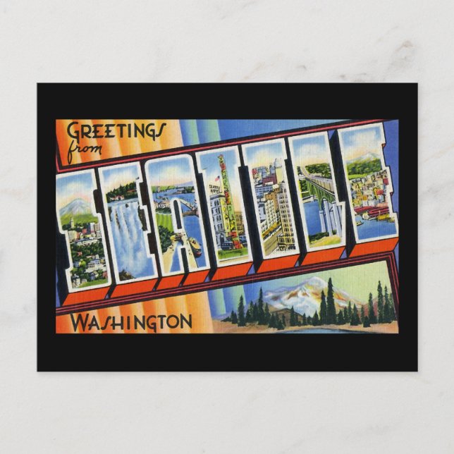 Carte Postale Salutations de Seattle Washington (Devant)