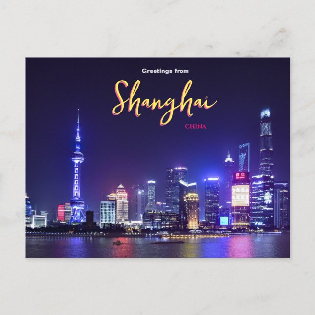 Carte Postale Salutations de Shanghai China Postcard (Devant)