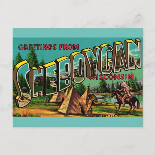 Carte Postale Salutations de SHEBOYGAN WISCONSIN (Devant)