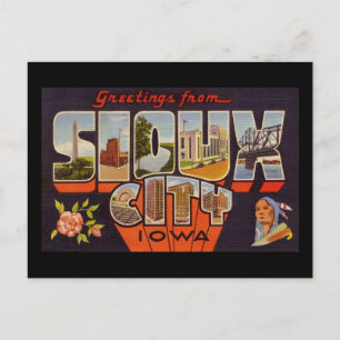 Carte Postale Salutations de Sioux City Iowa