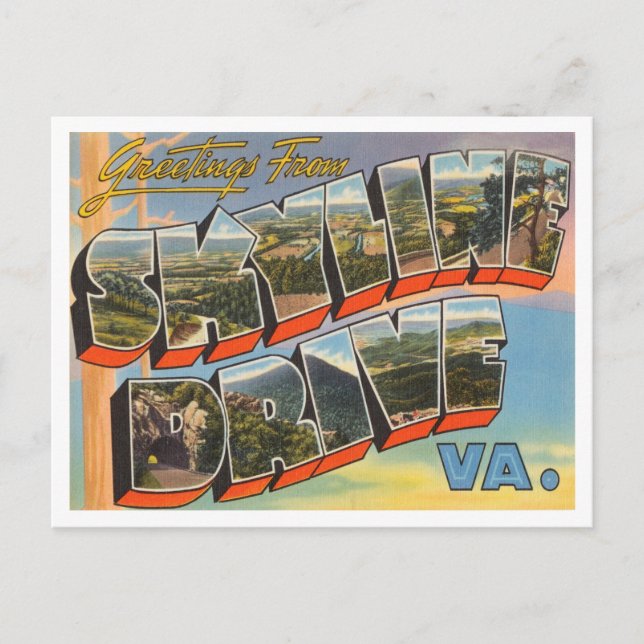 Carte Postale Salutations de Skyline Drive, Virginia Travel (Devant)