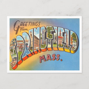 Carte Postale Salutations de Springfield, Massachusetts Travel
