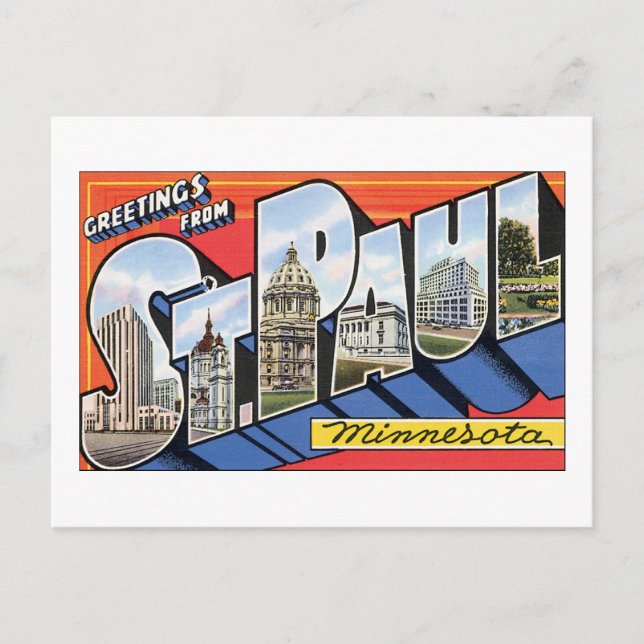Carte Postale Salutations de St Paul Minnesota (Devant)