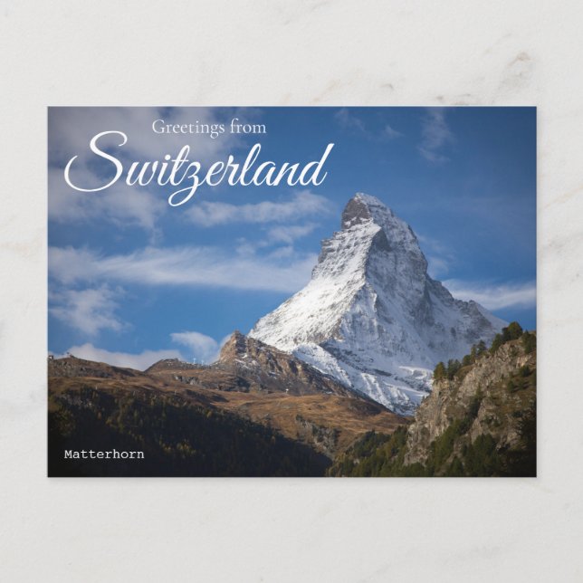 Carte Postale Salutations de Suisse Matterhorn Postcard (Devant)