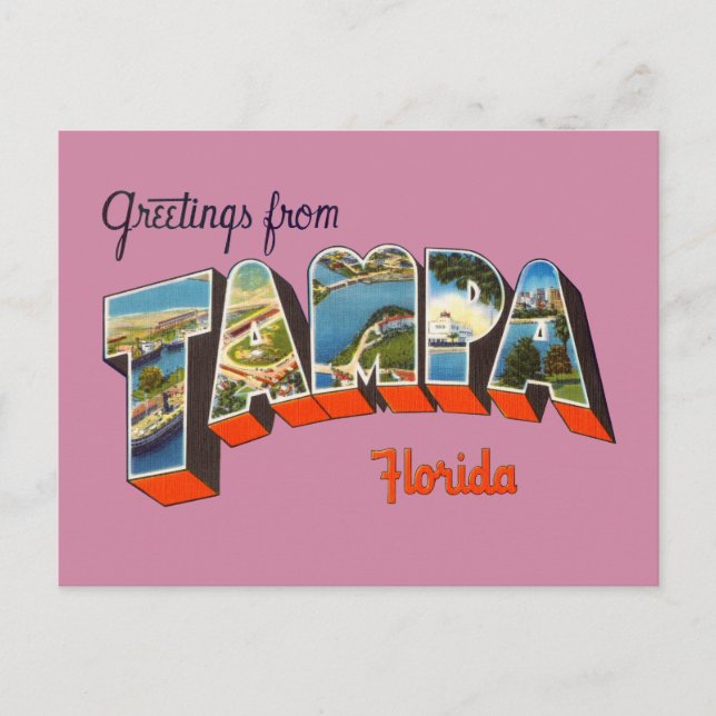 Carte Postale Salutations de Tampa, Floride (Devant)