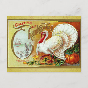 Carte Postale Salutations de Thanksgiving vintages Turquie