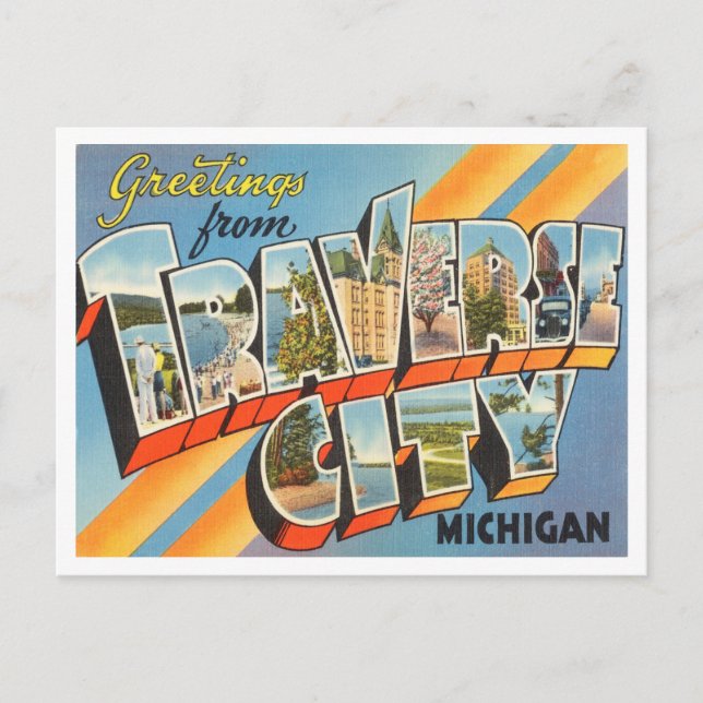 Carte Postale Salutations de Traverse City, Michigan Travel (Devant)