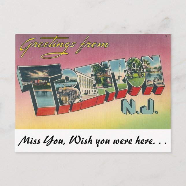 Carte Postale Salutations de Trenton, New Jersey (Devant)