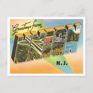 Carte Postale Salutations de Union, Vintage voyage du New Jersey