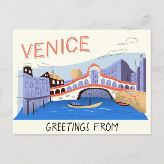 Carte Postale Salutations de Venise Italie