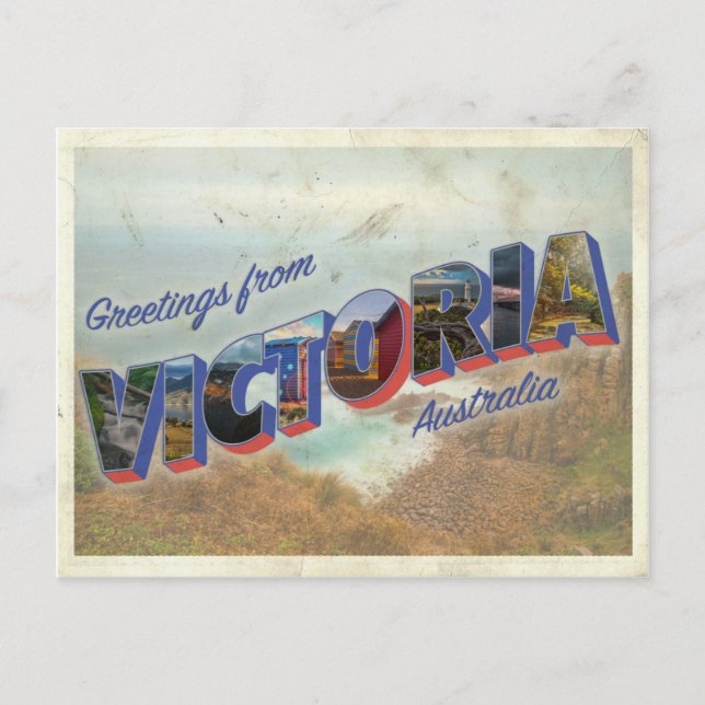 Carte Postale Salutations de Victoria Australia (Devant)