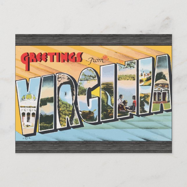 Carte Postale Salutations De Virginie, Vintage (Devant)