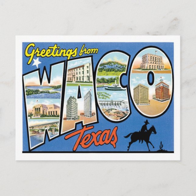 Carte Postale Salutations De Waco Texas US City (Devant)
