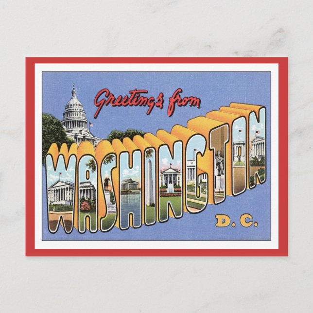 Carte Postale Salutations De Washington, D.C. USA (Devant)