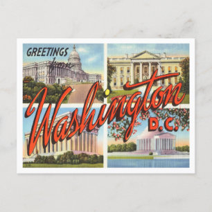 Carte Postale Salutations de Washington, D. C. Vintage voyage