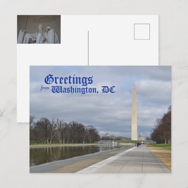 Carte Postale Salutations de Washington DC (Devant / Derrière)