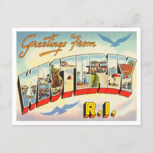 Carte Postale Salutations de West, Rhode Island Travel