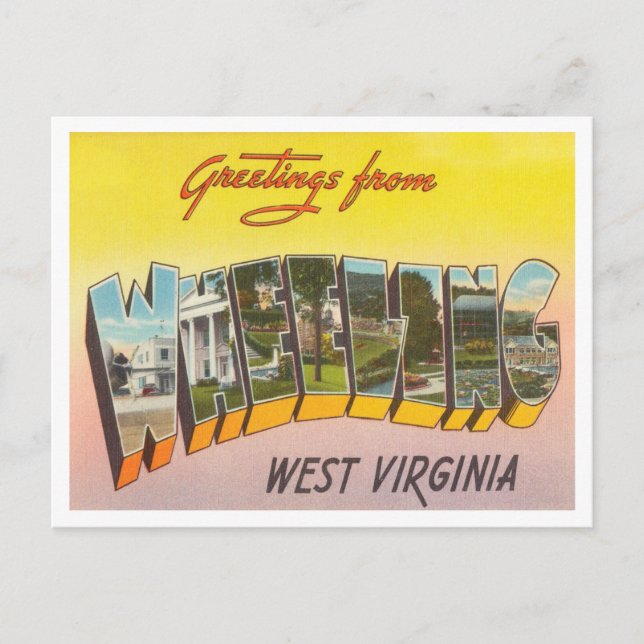 Carte Postale Salutations de Wheeling, West Virginia Travel (Devant)